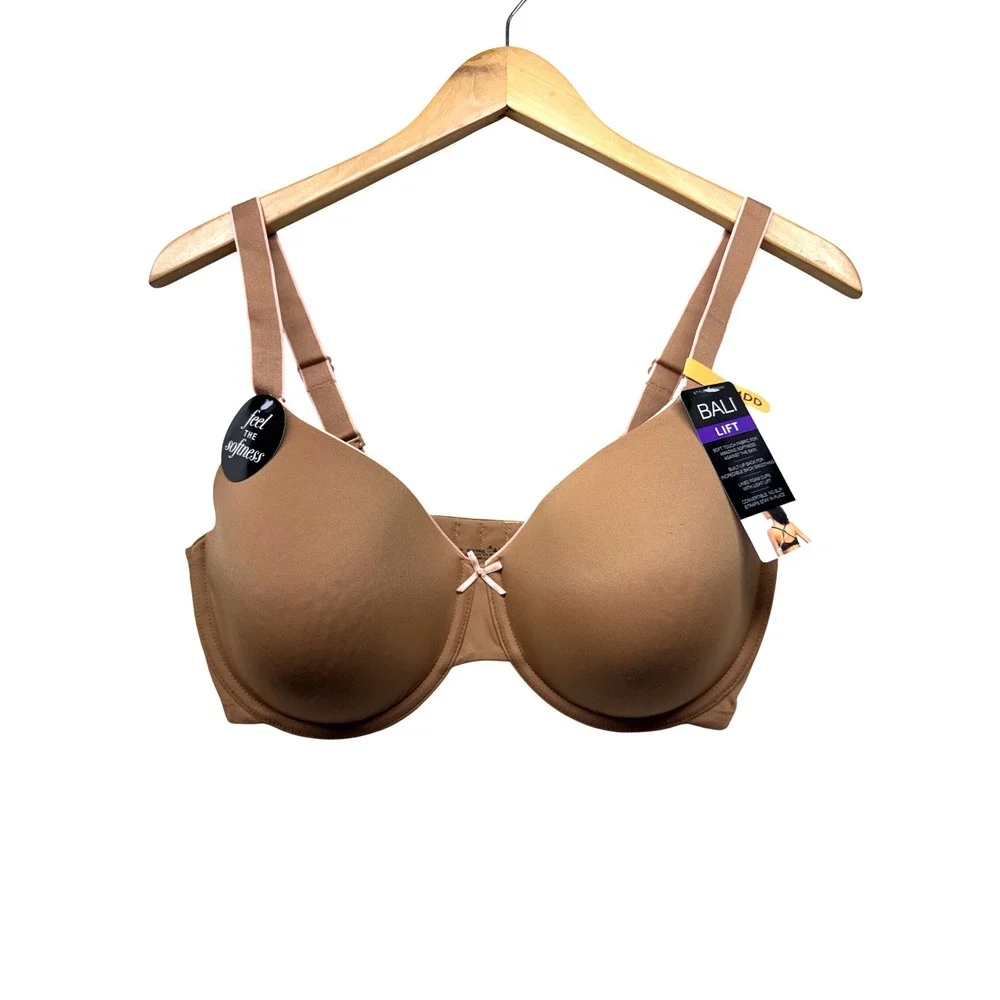 Bali One Smooth U Lift Underwire‎ Bra 34DD Tan DF0082 Convertible Straps NWT